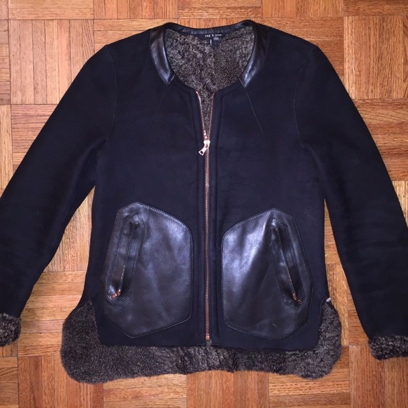 SOLD =)  Rag and Bone shearling leather reversible Jacket - Picture 2 of 6